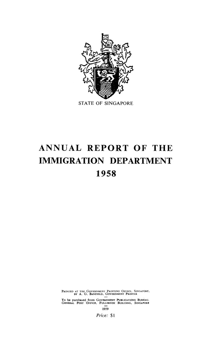 Annual report of the Immigration Department - 