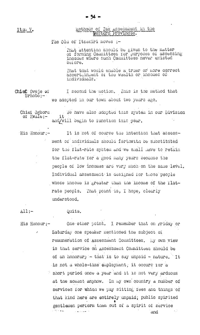 Proceedings of the Seventh Conference of Chiefs of the Western Provinces of Nigeria (PP MS 43/02/02) - New Page