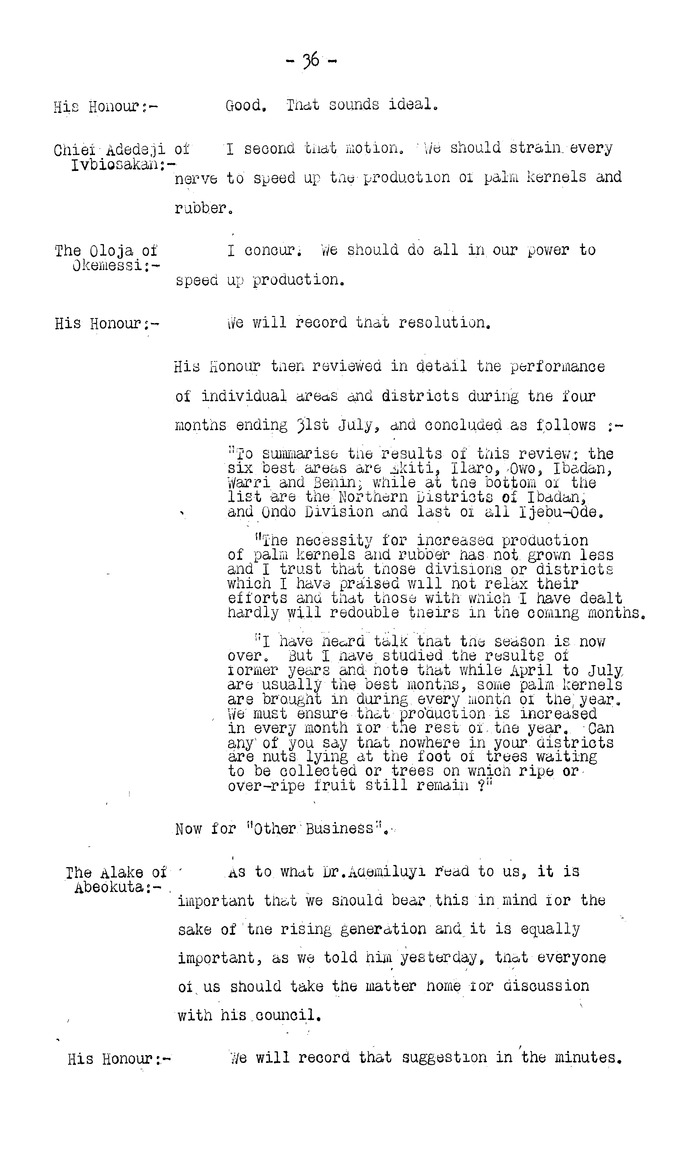 Proceedings of the Seventh Conference of Chiefs of the Western Provinces of Nigeria (PP MS 43/02/02) - New Page