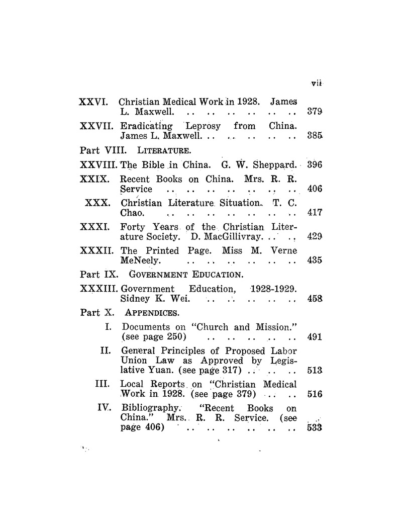 China mission year book - Page vii