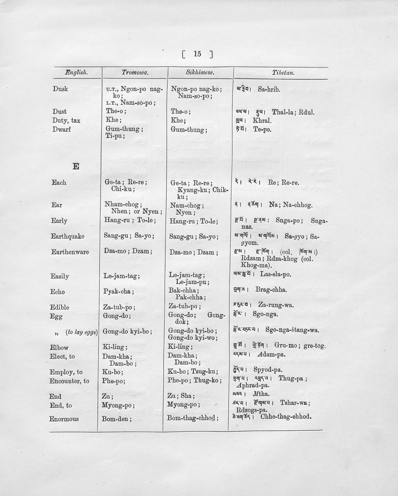 A Vocabulary of the Tromowa dialect of Tibetan spoken in the Chumbi Valley (so far as it differs from standard Tibetan) - digital image 30