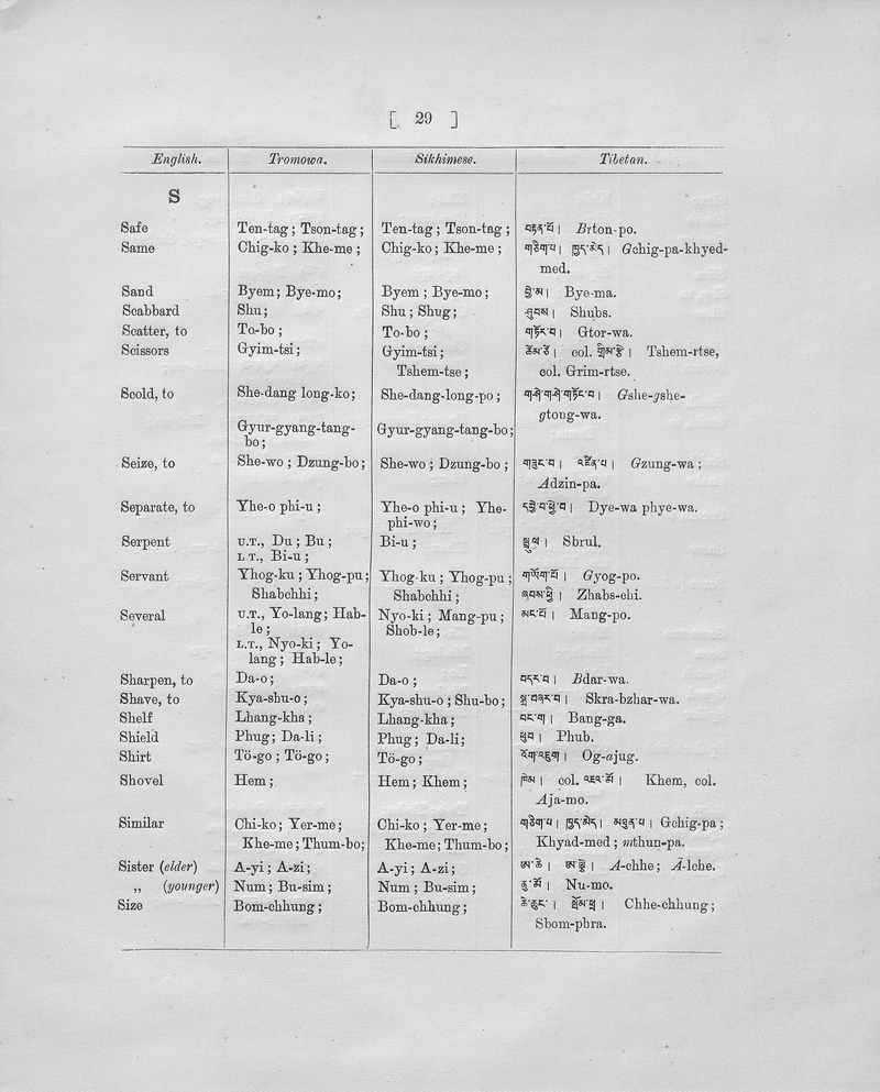 A Vocabulary of the Tromowa dialect of Tibetan spoken in the Chumbi Valley (so far as it differs from standard Tibetan) - digital image 44