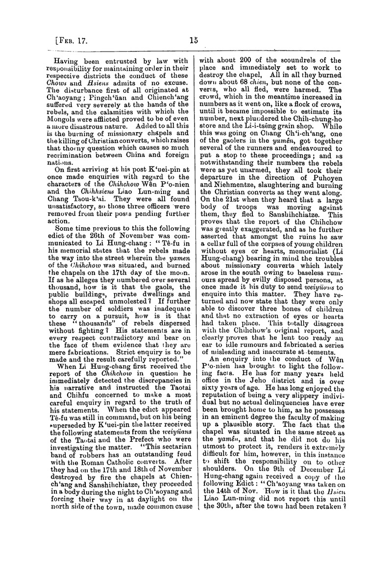 Translation of the Peking gazette - 