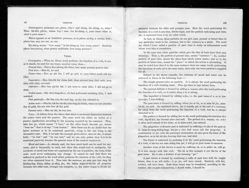 Ahom-Assamese-English dictionary, compiled by Rai Sahib Golap Chandra Borua. Published under the authority of the Assam administration - 
