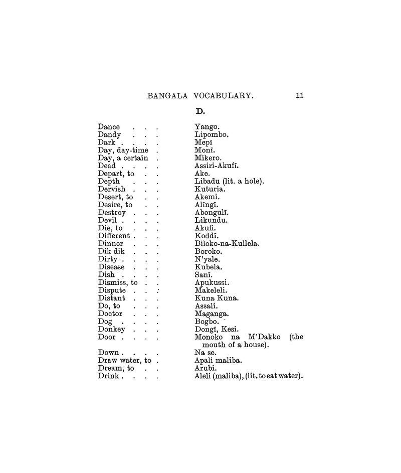 Vocabulary of the Bangala language as spoken in the Lado District, Mongalla Province - Page 17