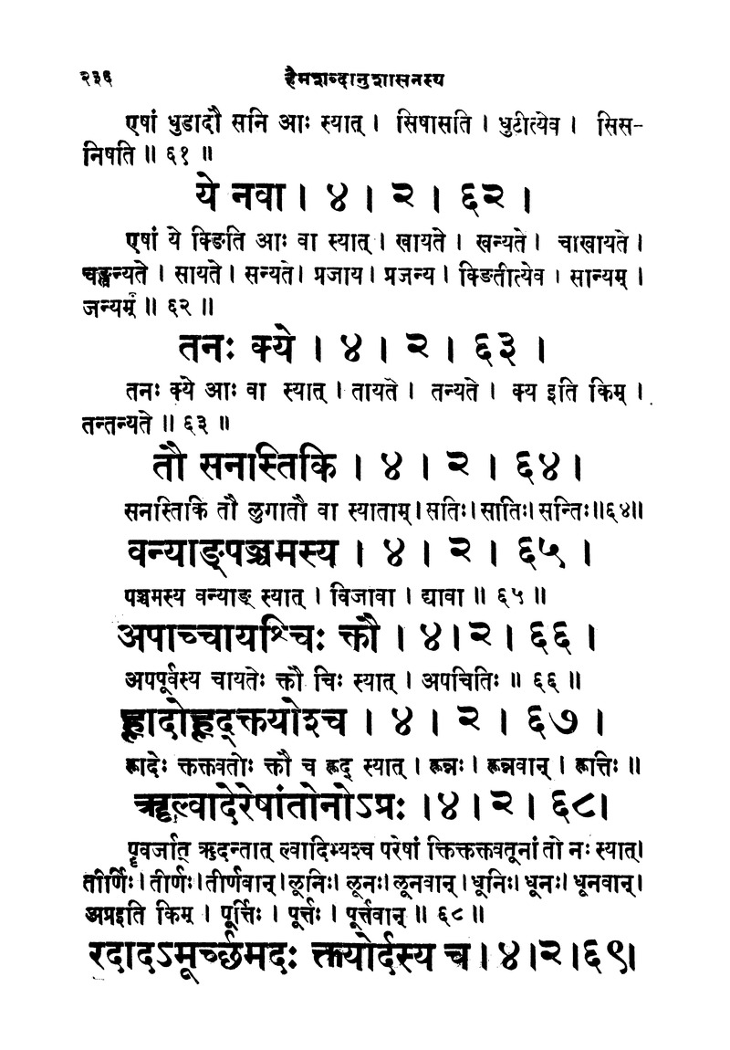ससद्धहेमचन्द्रासिधानास्वोपज्ञशब्दानुशासन लघुवृसि - Page 236