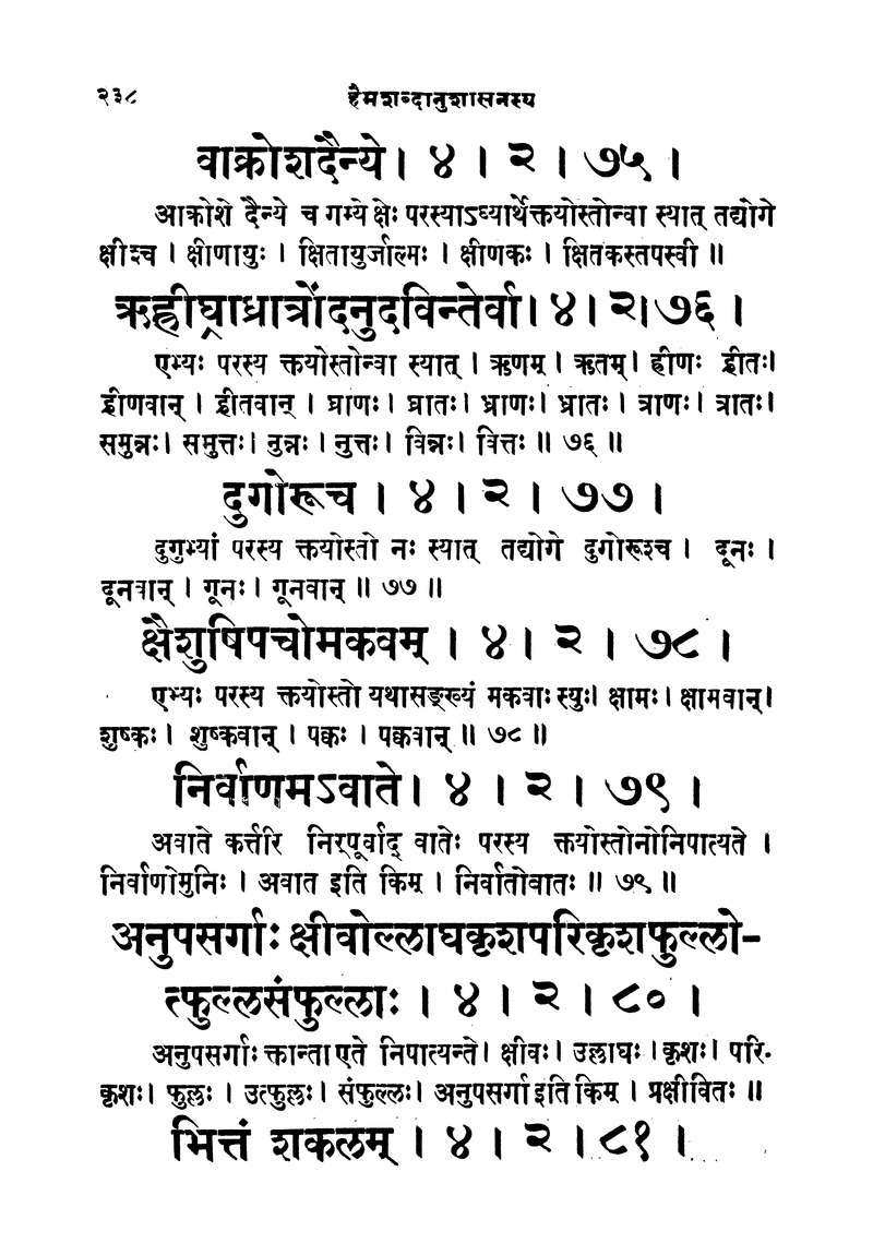 ससद्धहेमचन्द्रासिधानास्वोपज्ञशब्दानुशासन लघुवृसि - Page 238