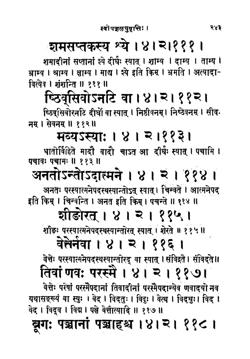 ससद्धहेमचन्द्रासिधानास्वोपज्ञशब्दानुशासन लघुवृसि - Page 243