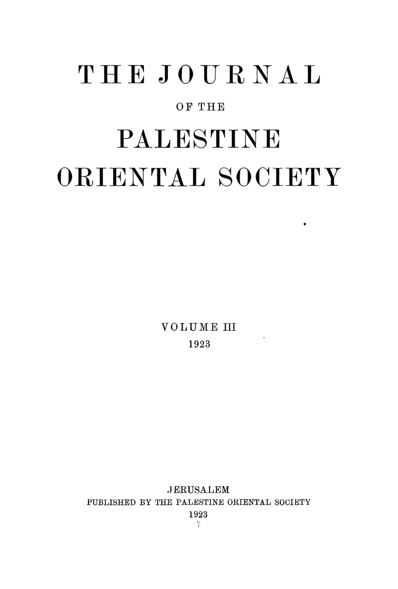 Journal of the Palestine Oriental Society - digital image 3