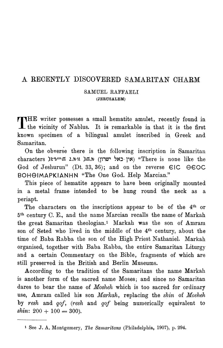 Journal of the Palestine Oriental Society - Page 143