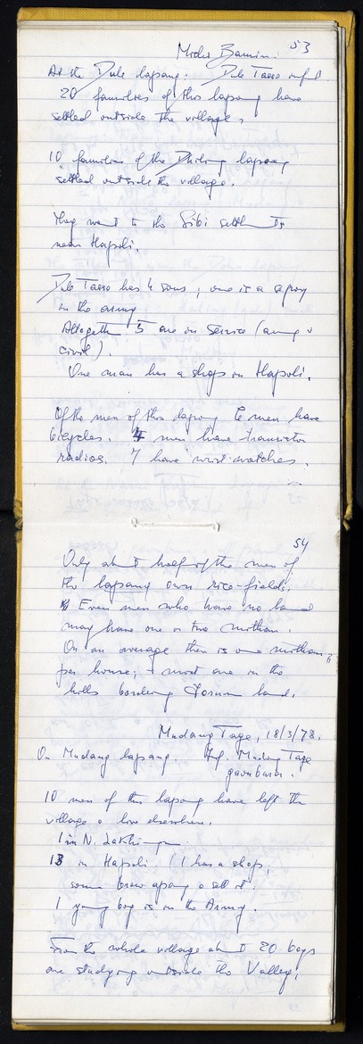 Field notes, Apa Tani 1, 1978 (PP MS 19/01/02/6/089) - New Page