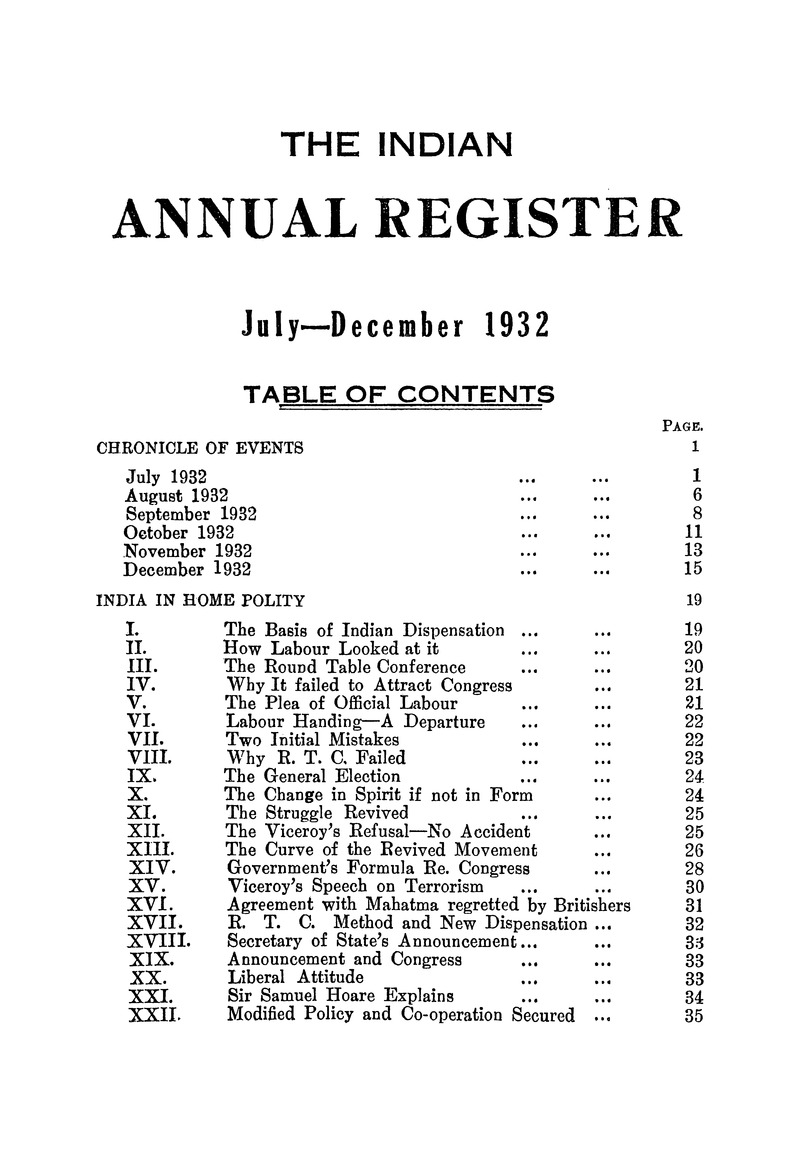 Indian annual register - Page i