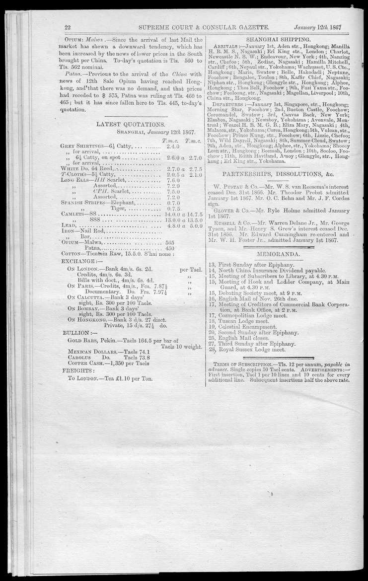 Supreme Court and consular gazette, and law reporter for the Supreme & provincial courts of China & Japan - 