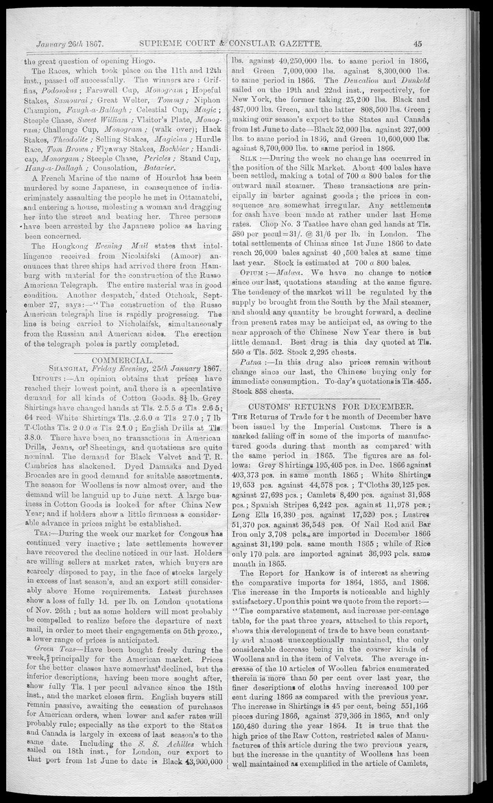 Supreme Court and consular gazette, and law reporter for the Supreme & provincial courts of China & Japan - 