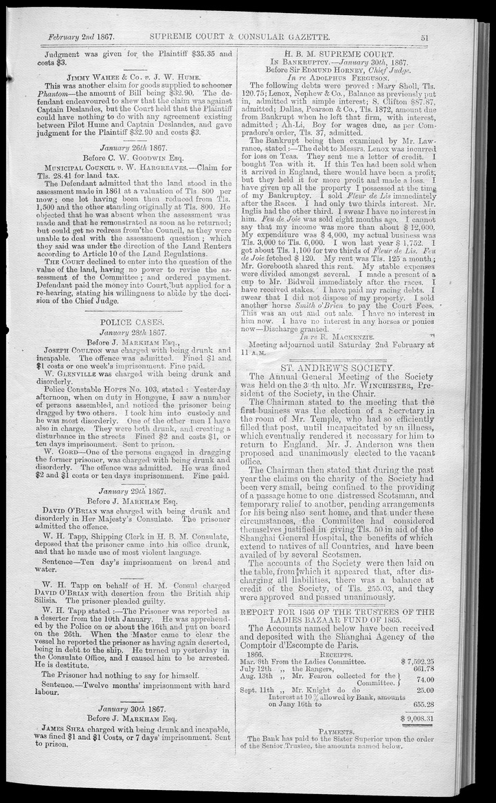 Supreme Court and consular gazette, and law reporter for the Supreme & provincial courts of China & Japan - 