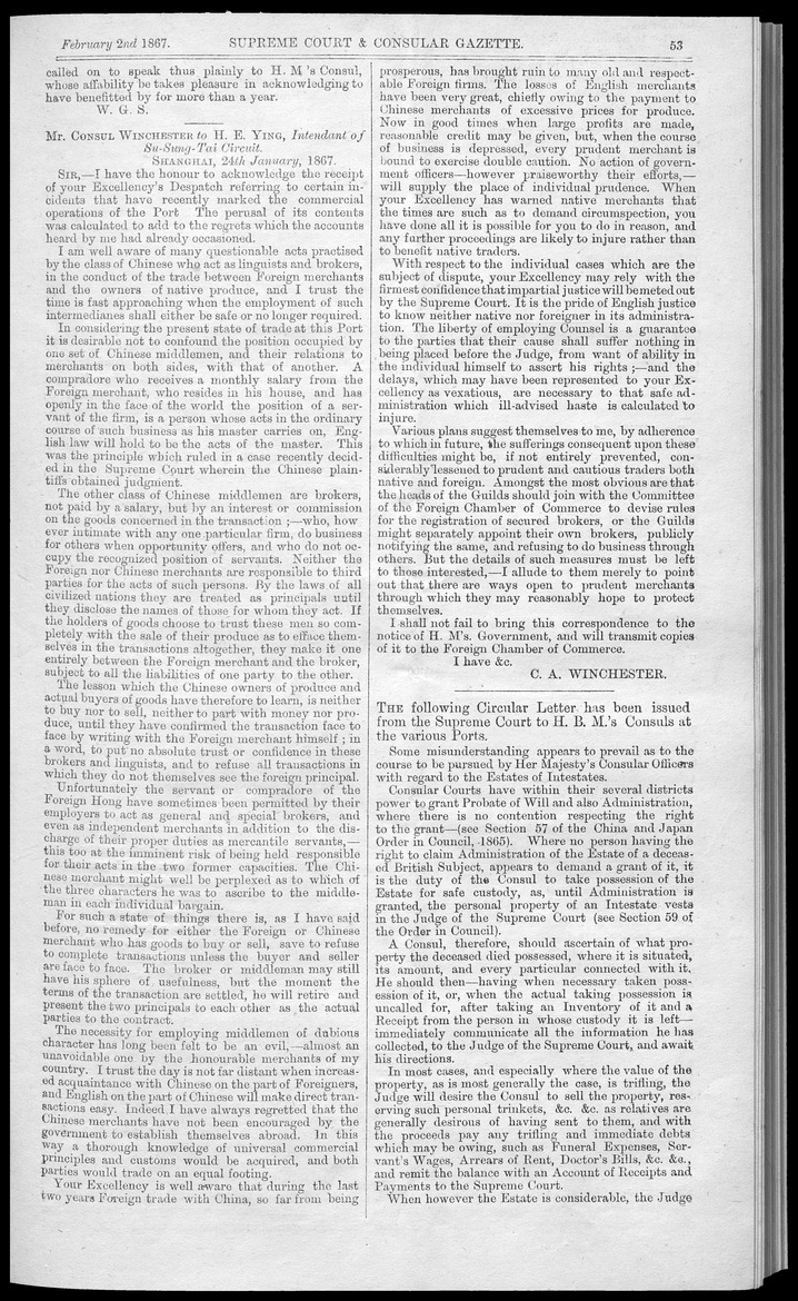 Supreme Court and consular gazette, and law reporter for the Supreme & provincial courts of China & Japan - 