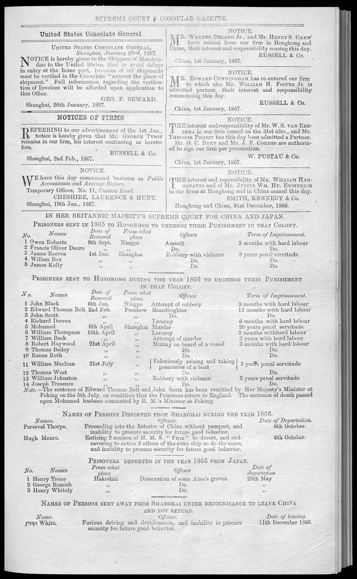 Supreme Court and consular gazette, and law reporter for the Supreme & provincial courts of China & Japan - 