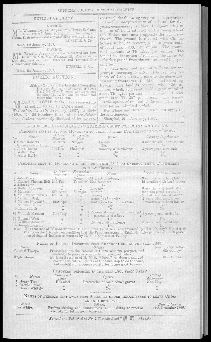 Supreme Court and consular gazette, and law reporter for the Supreme & provincial courts of China & Japan - 