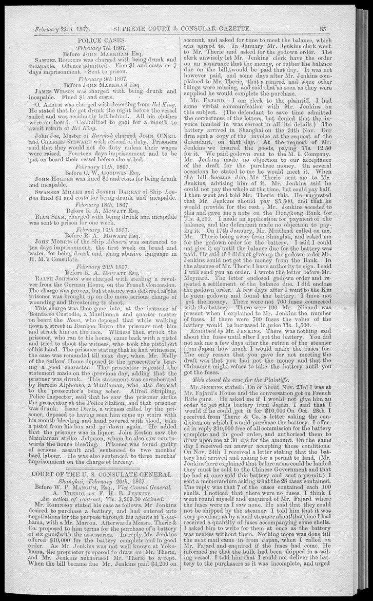 Supreme Court and consular gazette, and law reporter for the Supreme & provincial courts of China & Japan - 