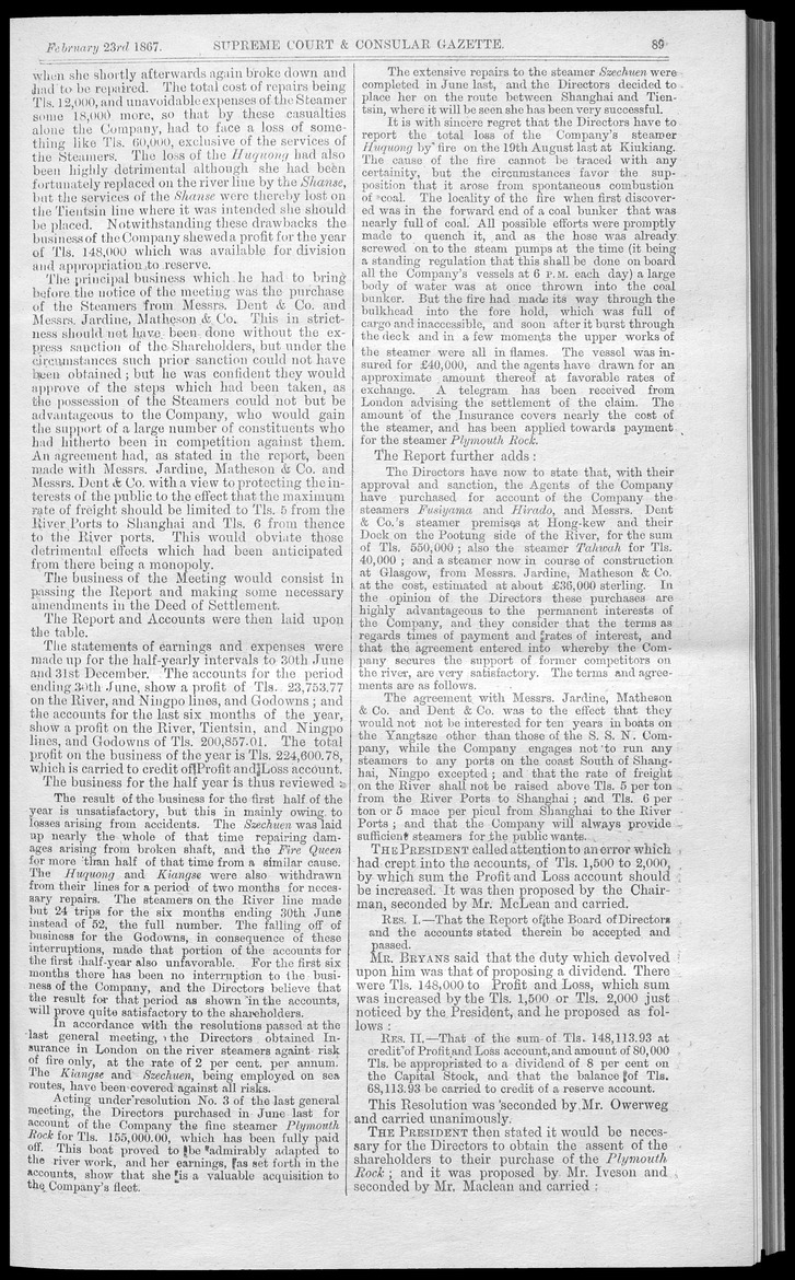 Supreme Court and consular gazette, and law reporter for the Supreme & provincial courts of China & Japan - 