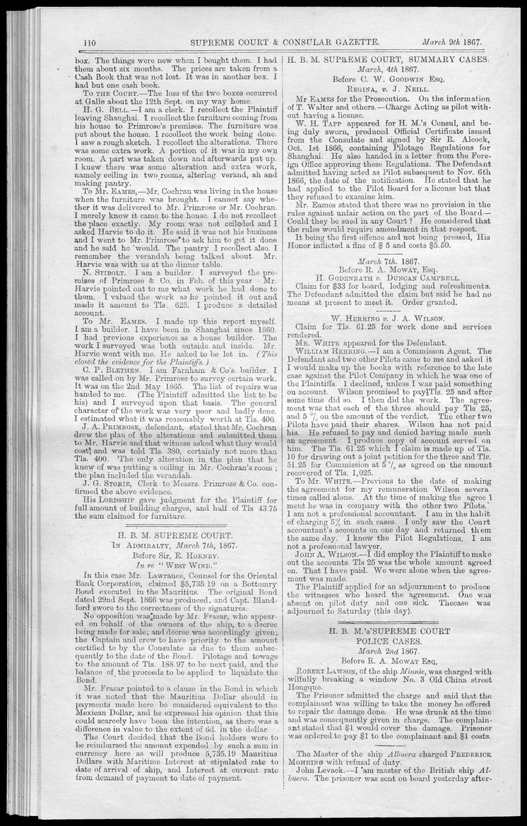 Supreme Court and consular gazette, and law reporter for the Supreme & provincial courts of China & Japan - 