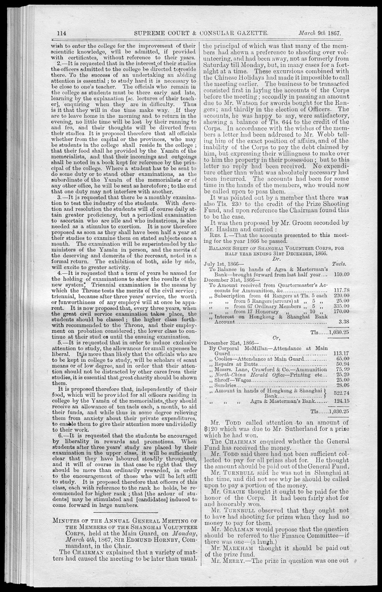 Supreme Court and consular gazette, and law reporter for the Supreme & provincial courts of China & Japan - 