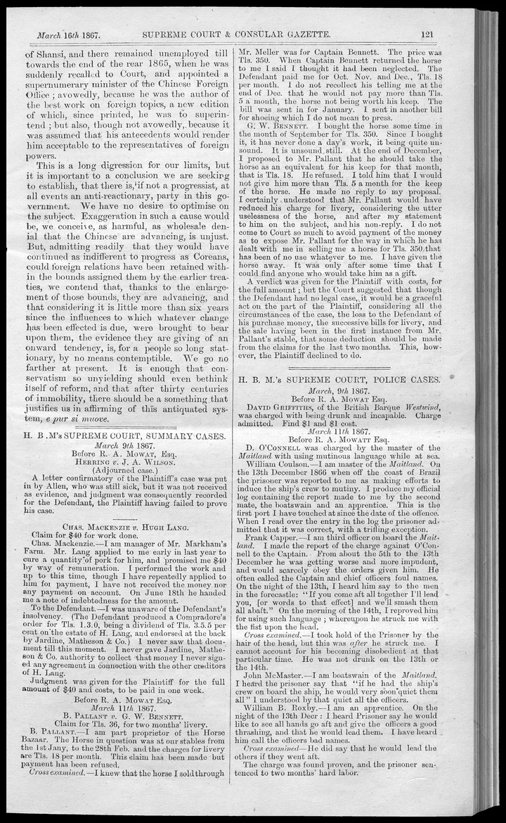 Supreme Court and consular gazette, and law reporter for the Supreme & provincial courts of China & Japan - 