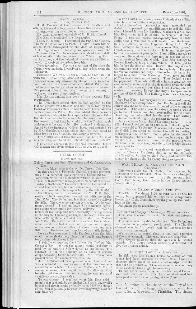 Supreme Court and consular gazette, and law reporter for the Supreme & provincial courts of China & Japan - 