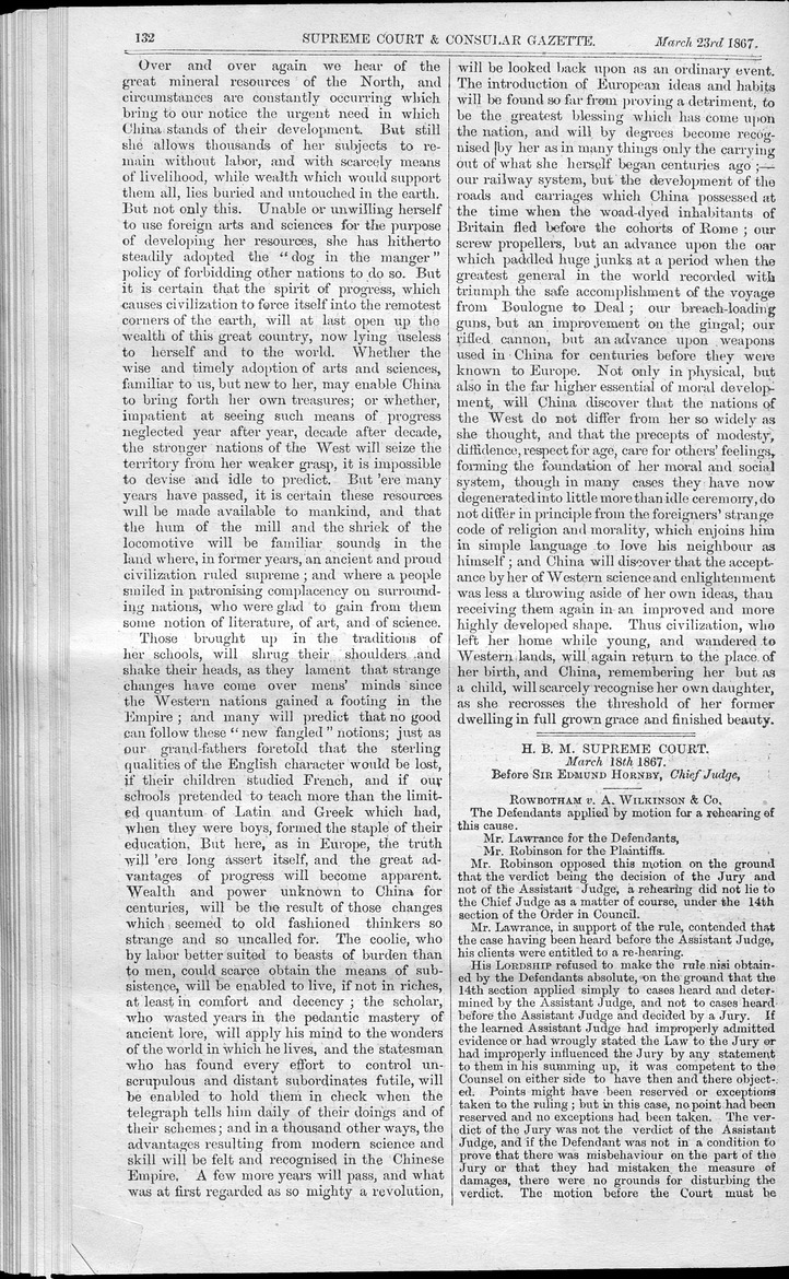 Supreme Court and consular gazette, and law reporter for the Supreme & provincial courts of China & Japan - 