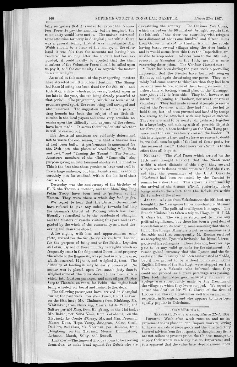 Supreme Court and consular gazette, and law reporter for the Supreme & provincial courts of China & Japan - 