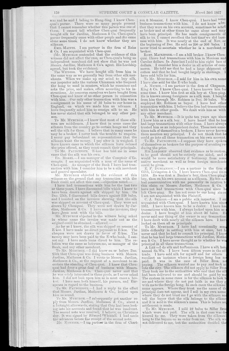 Supreme Court and consular gazette, and law reporter for the Supreme & provincial courts of China & Japan - 