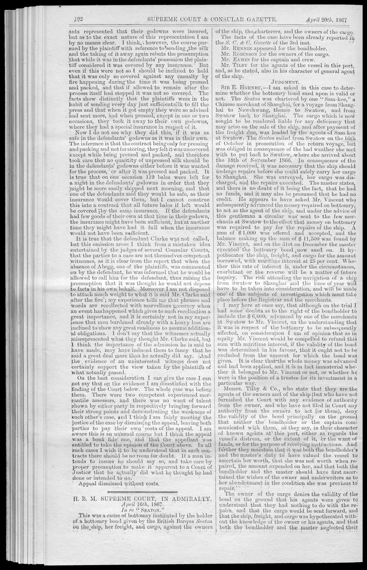 Supreme Court and consular gazette, and law reporter for the Supreme & provincial courts of China & Japan - 