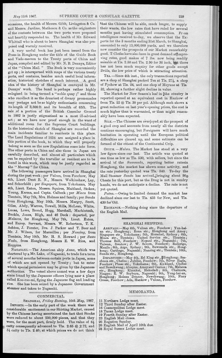 Supreme Court and consular gazette, and law reporter for the Supreme & provincial courts of China & Japan - 