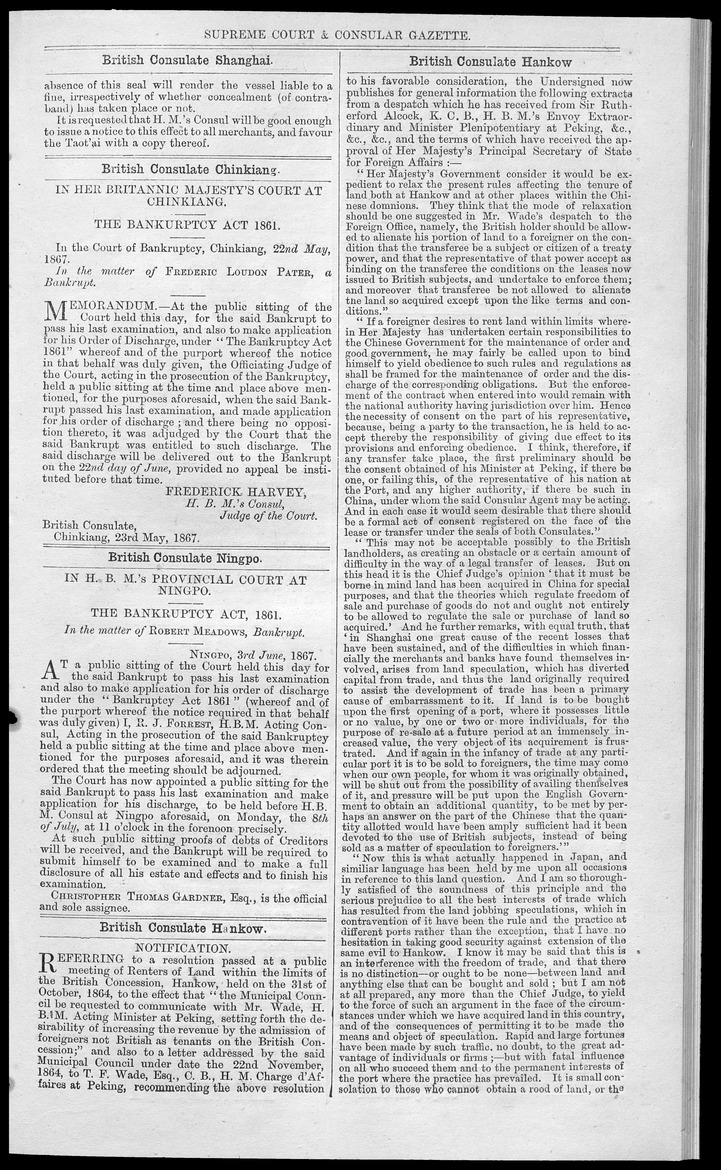 Supreme Court and consular gazette, and law reporter for the Supreme & provincial courts of China & Japan - 