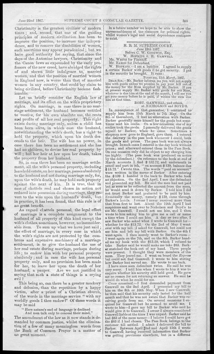 Supreme Court and consular gazette, and law reporter for the Supreme & provincial courts of China & Japan - 