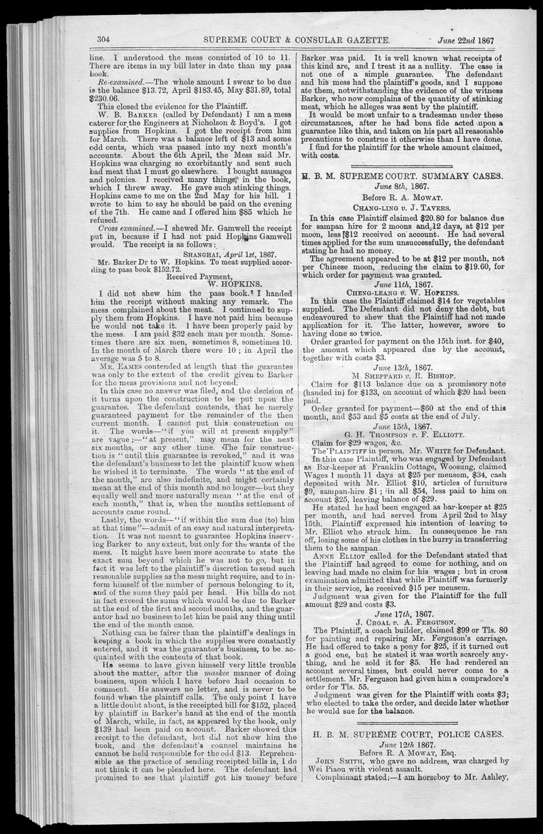 Supreme Court and consular gazette, and law reporter for the Supreme & provincial courts of China & Japan - 