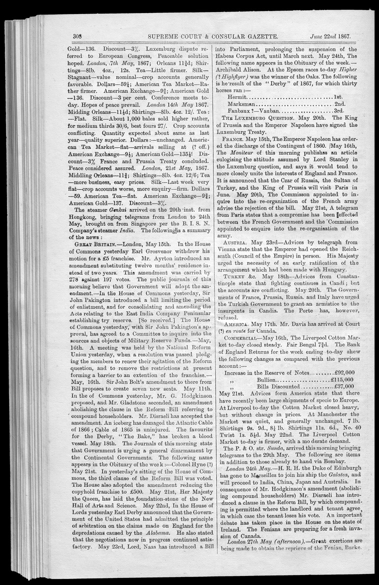 Supreme Court and consular gazette, and law reporter for the Supreme & provincial courts of China & Japan - 