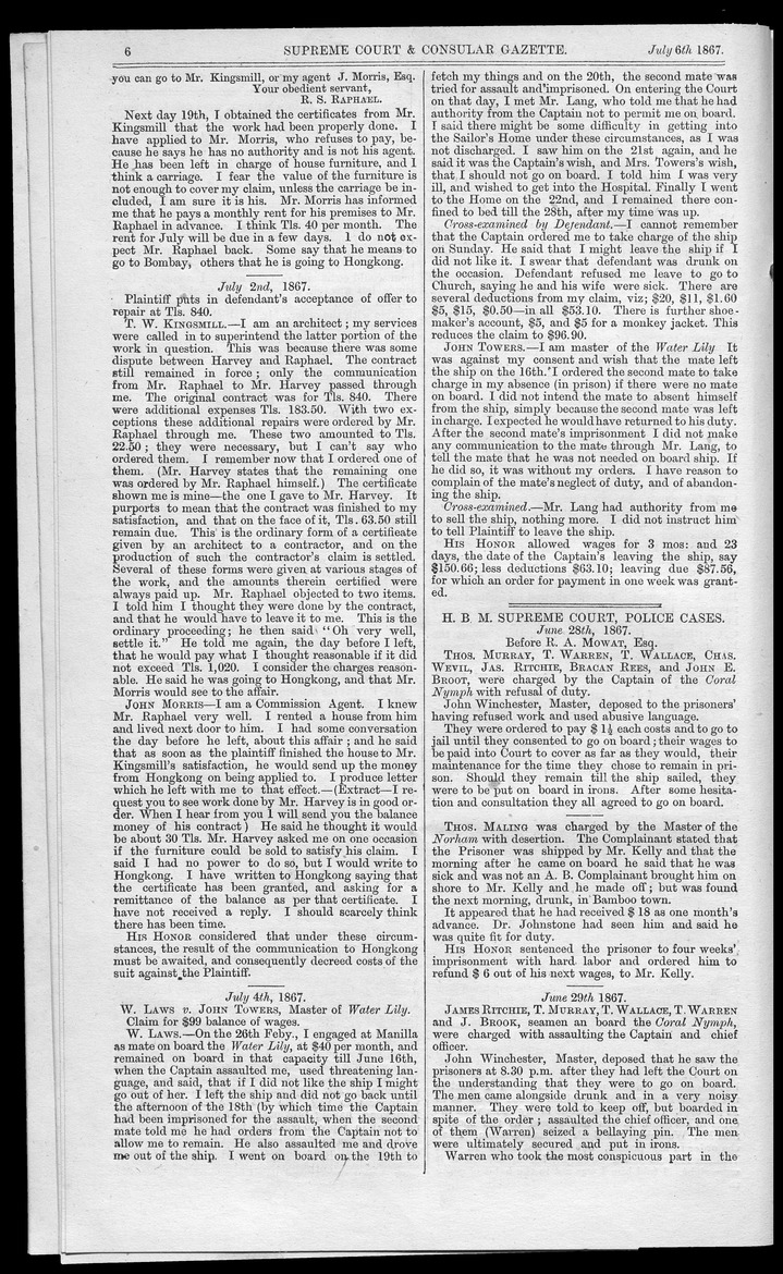 Supreme Court and consular gazette, and law reporter for the Supreme & provincial courts of China & Japan - 