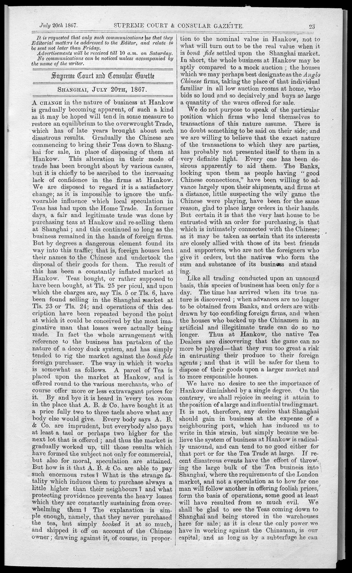 Supreme Court and consular gazette, and law reporter for the Supreme & provincial courts of China & Japan - 