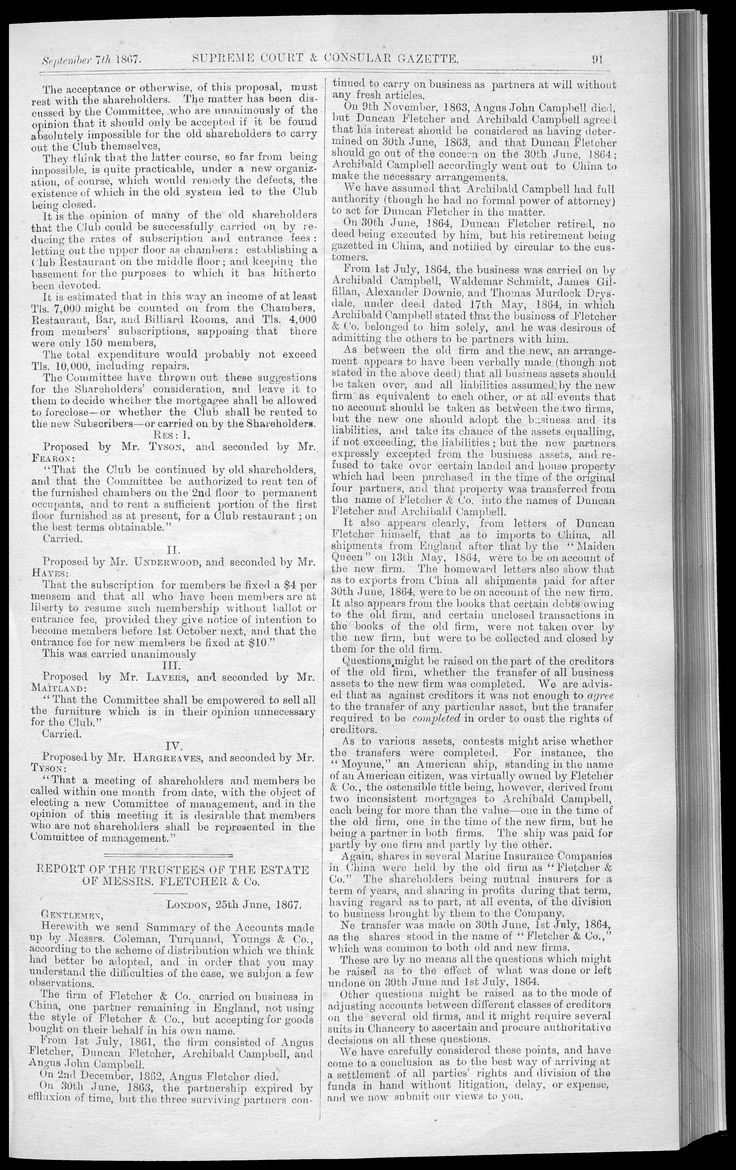 Supreme Court and consular gazette, and law reporter for the Supreme & provincial courts of China & Japan - 