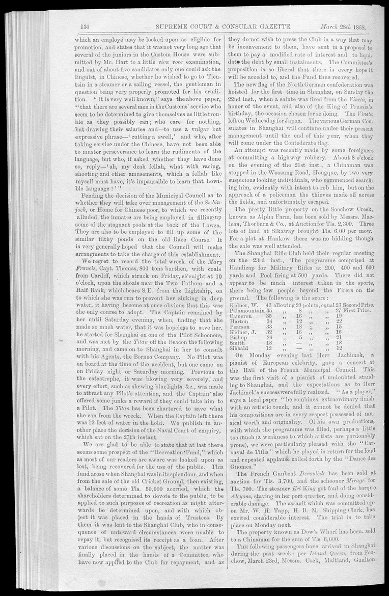 Supreme Court and consular gazette, and law reporter for the Supreme & provincial courts of China & Japan - 