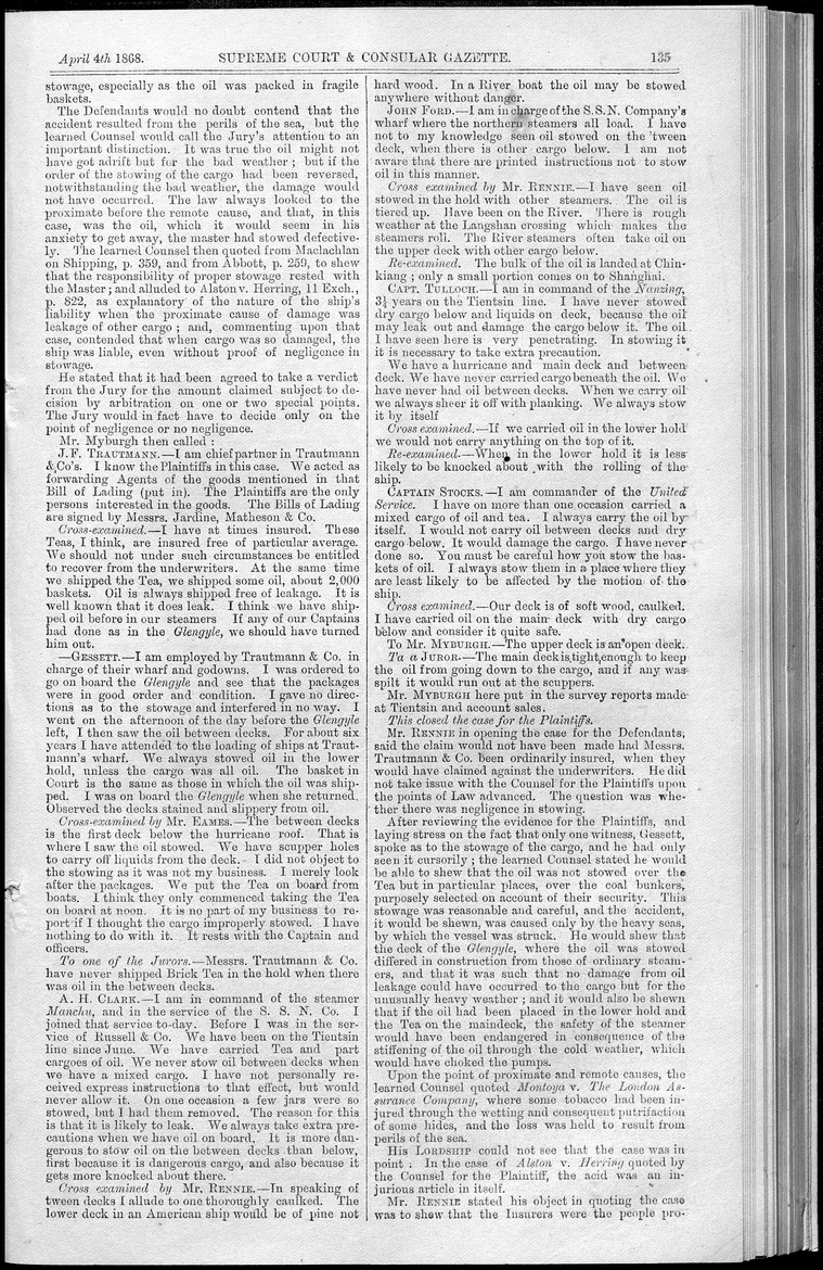 Supreme Court and consular gazette, and law reporter for the Supreme & provincial courts of China & Japan - 