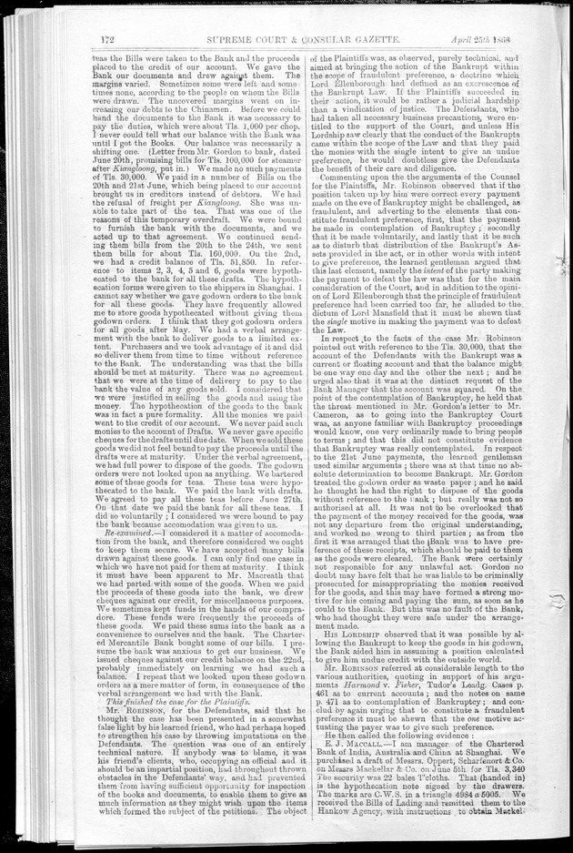 Supreme Court and consular gazette, and law reporter for the Supreme & provincial courts of China & Japan - 