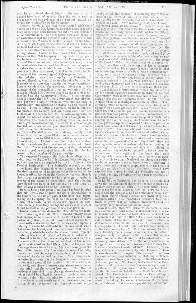 Supreme Court and consular gazette, and law reporter for the Supreme & provincial courts of China & Japan - 