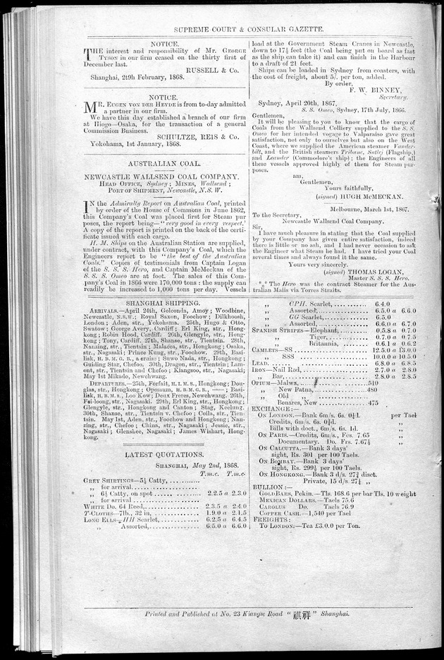 Supreme Court and consular gazette, and law reporter for the Supreme & provincial courts of China & Japan - 