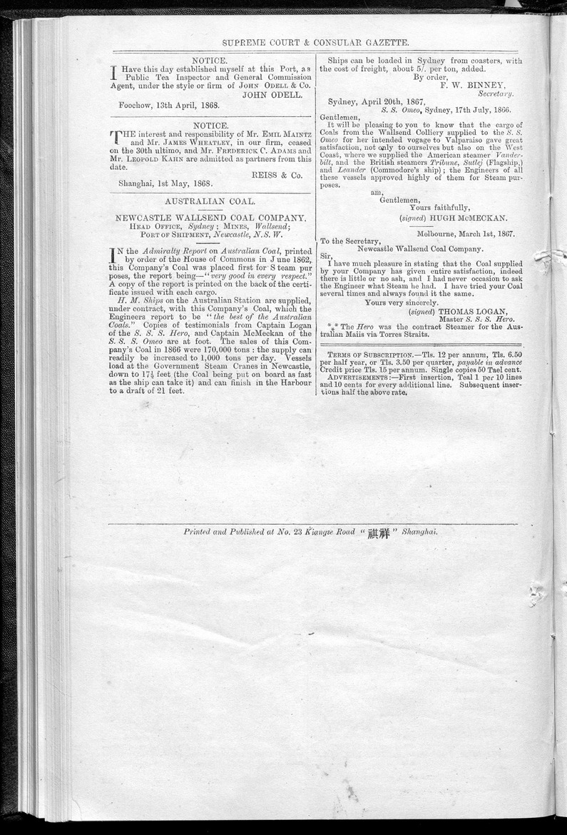 Supreme Court and consular gazette, and law reporter for the Supreme & provincial courts of China & Japan - 