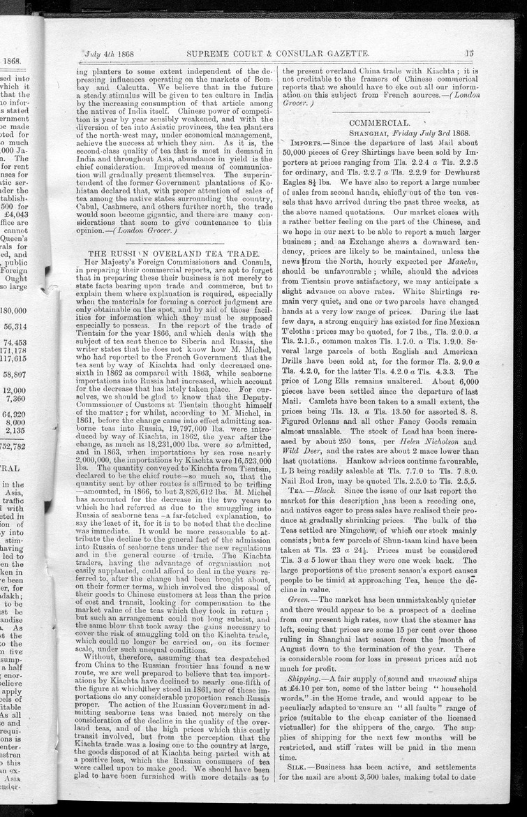 Supreme Court and consular gazette, and law reporter for the Supreme & provincial courts of China & Japan - 