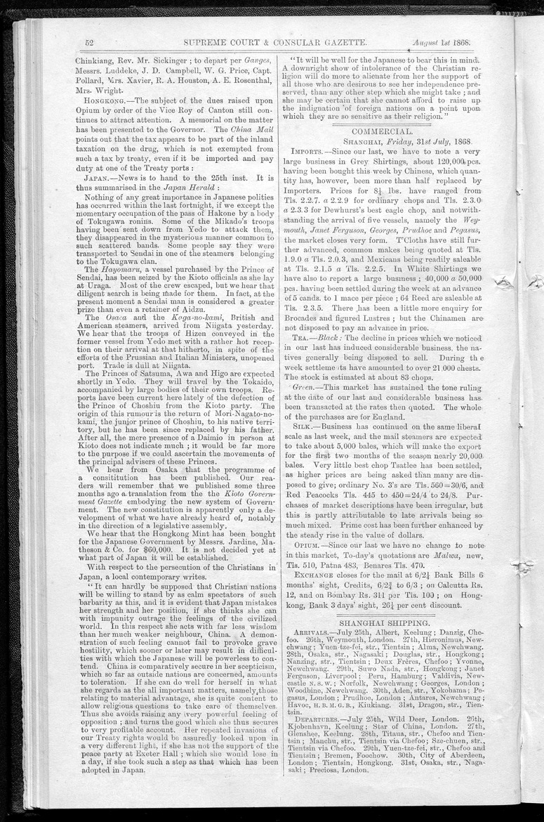 Supreme Court and consular gazette, and law reporter for the Supreme & provincial courts of China & Japan - Page 52