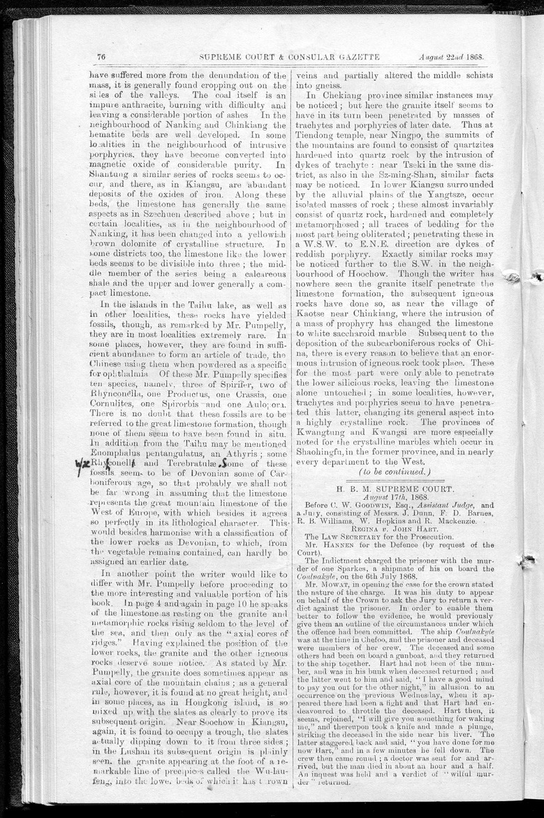 Supreme Court and consular gazette, and law reporter for the Supreme & provincial courts of China & Japan - 