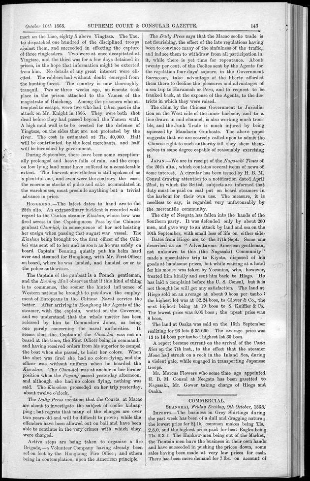 Supreme Court and consular gazette, and law reporter for the Supreme & provincial courts of China & Japan - 